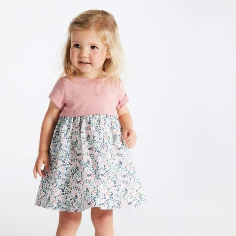 Đầm hoa nhí + quần thương hiệu Obaibi