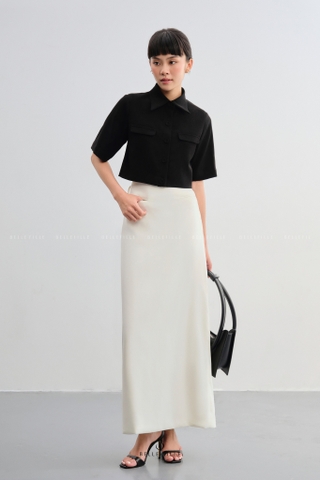 Áo shirt crop top cotton Hàn