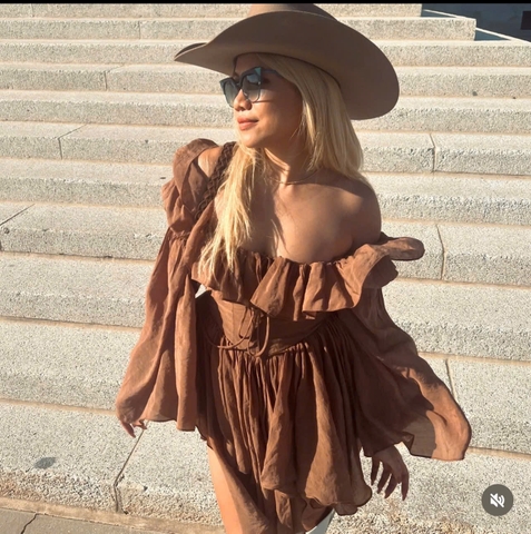 Đầm trễ vai Thương Hiệu Mango.79