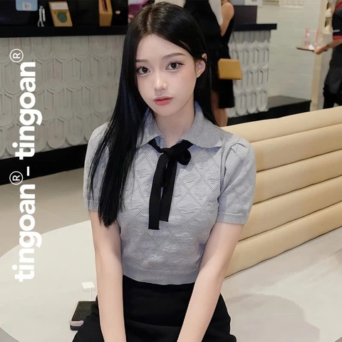 Áo len xám crop thương hiệu TINGOAN®