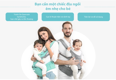 MOOIMOM Địu Ngồi Em Bé Siêu Nhẹ - Lightweight Hipseat Carrier
