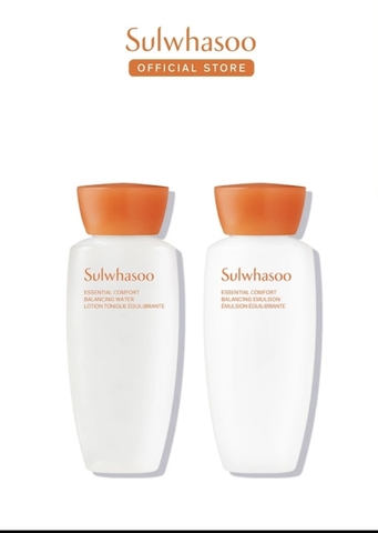 Combo Nước Dưỡng Và Sữa Dưỡng Làm Dịu Da Thiết Yếu 15ml - Essential Comfort Balancing Water and Emulsion 15ml. Mặt nạ cung cấp độ ẩm cho da Sulwhasoo First Care Activating Mask 1 miếng
