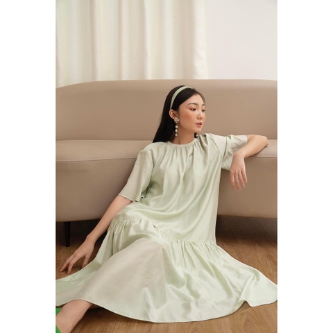 Đầm dài vải tơ tay lỡ thương hiệu Sandrine