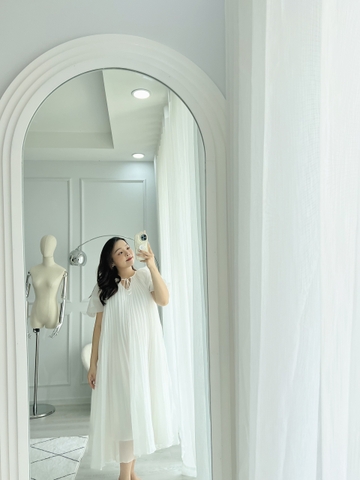 Đầm dài xếp ly tay bồng thương hiệu BACIAMI BLOOM