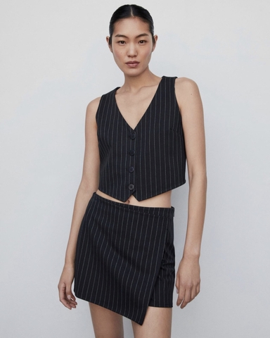 SET ÁO GHI LÊ VÀ CHÂN VÁY CỦA THƯƠNG HIỆU MANGO