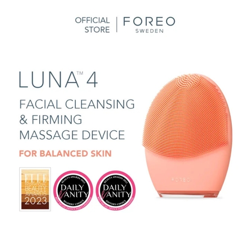 Máy rửa mặt FOREO LUNA 4 cao cấp mát-xa trẻ hoá da bằng sóng âm T-sonic phiên bản cho da thường