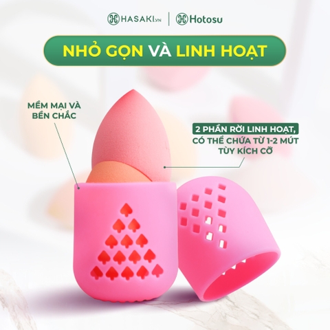 Hộp Đựng Bông Mút Cao Cấp Hotosu Premium Silicone Sponge Holder Hasaki Sản Phẩm Chính Hãng