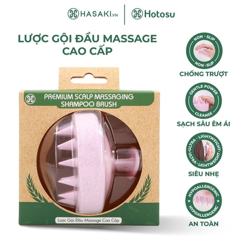 Lược Gội Đầu Hotosu Massage Cao Cấp Premium Scalp Massaging Shampoo Brush Hasaki Sản Phẩm Chính Hãng