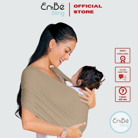 Màu Mocha - Địu Vải Cao Cấp EmBé Sling Dòng Flex Plus Cho Bé Từ 0 Đến 24 Tháng Tuổi