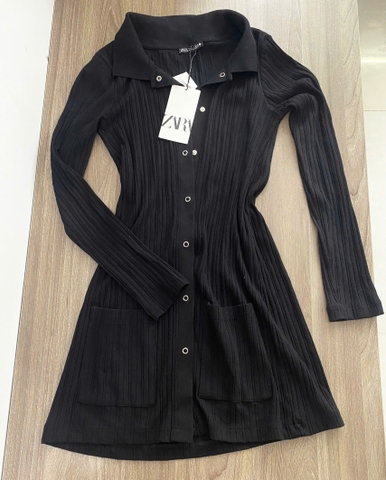 Đầm thun gân dài tay thương hiệu ZARA