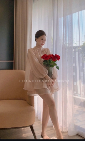 Set áo tơ hồng thương hiệu HESTIA