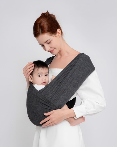 Địu Vải Cao Cấp EmBé Sling Dòng  Flex Plus Cho Bé Từ 0 Đến 24 Tháng Tuổi màu Charcoal
