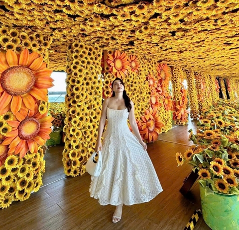 Đầm 2 dây ren hoa 2 lớp thương hiệu Sò Vintage