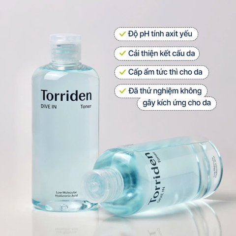 Toner DIVE IN Hyaluronic Acid, dành cho bước chăm sóc da đầu tiên, sản phẩm se khít da mặt với độ pH thấp, dưỡng ẩm