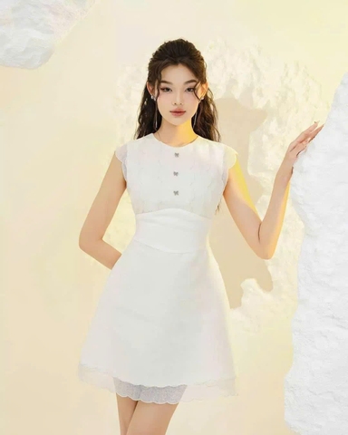 Đầm nữ thiết kế Crushie dáng chữ A cổ tròn Bonita