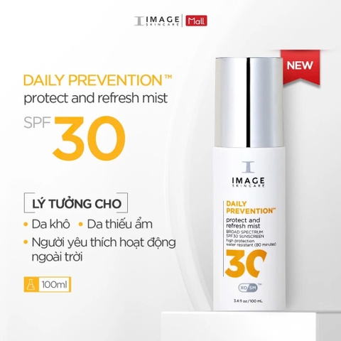 Xịt chống nắng IMAGE Skincare - DAILY PREVENTION protect and refresh mist SPF 30 100ml