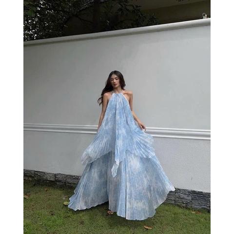 Đầm Ciel Bleu Pleated Dress