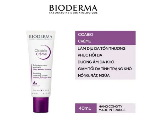 Bioderma Cicabio Cream - Kem dưỡng phục hồi da bị tổn thương 40ml