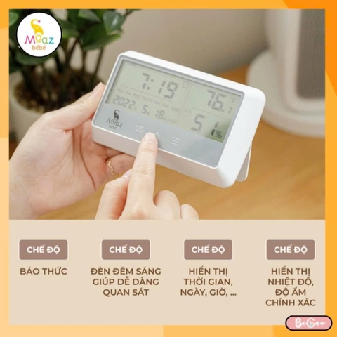Nhiệt ẩm kế, nhiệt kế đo nhiệt độ, đo độ ẩm, thông tin thời tiết moaz bebe MB027