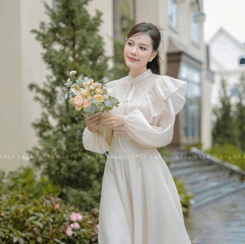 Áo Dài Tay Bèo Nhún Tiểu Thư Thương Hiệu LYLY LALA