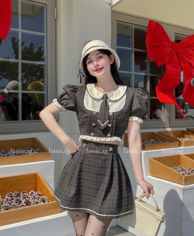 Áo Croptop Cổ Bèo Thương Hiệu Lassie (Không kèm cà vạt)