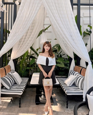 Đầm Trễ Vai Thương Hiệu NGOC HAN TRAN