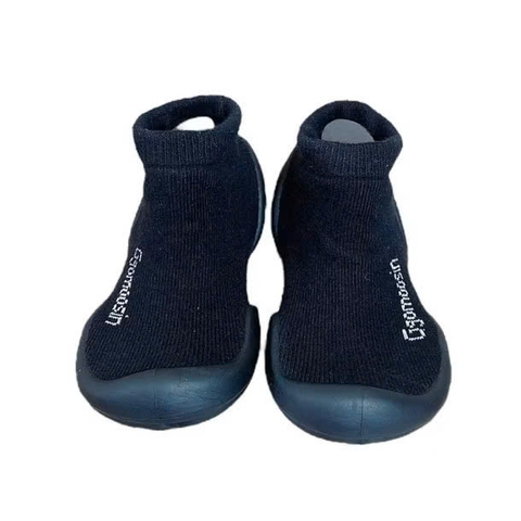 Giày cao su em bé - giày công thái học trẻ em Ggomoosin - speed đen đế đen