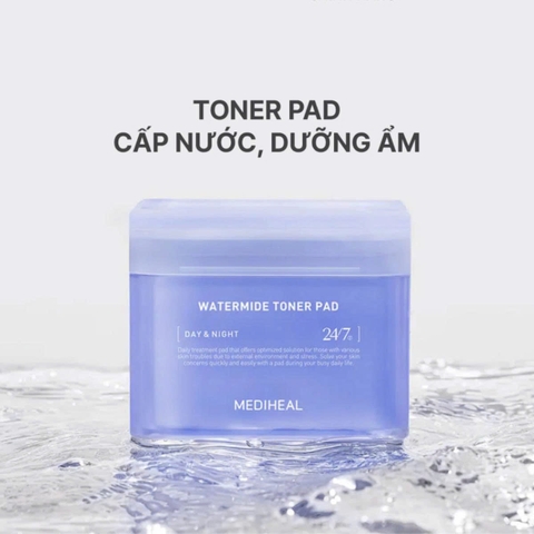 Toner Pad Mediheal Watermide Moisture cấp nước 100 miếng