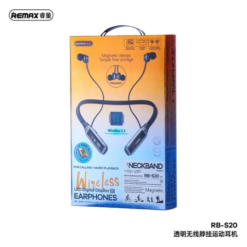 Tai nghe bluetooth thể thao Remax RB-S20 , Pin dùng 80H, Hỗ trợ thẻ nhớ