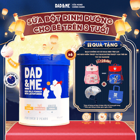 Combo 12 Hộp Sữa bột Dad and Me cho trẻ trên 3 tuổi (800g) - nhập khẩu New Zealand, phát triển toàn diện cho bé