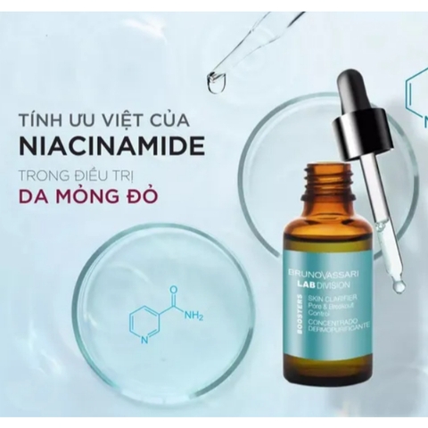 Tinh Chất Giúp Làm Giảm Bóng Dầu, Đều Màu Và Bảo Vệ Da Bruno Vassari Lab Divion Boosters Skin Clarifier 30ml