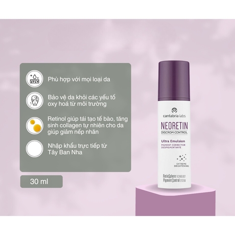 Serum Ngăn Sạm Da Cantabria Labs NeoRetin Discrom Control Ultra Emulsion 30ml