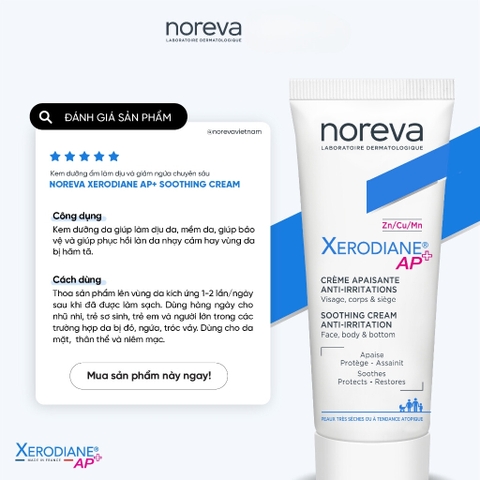 Kem dưỡng da làm dịu và cấp ẩm tức thì Noreva Xerodiane Ap+ Soothing Cream 40ml