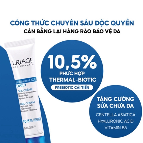 Kem Dưỡng Phục Hồi và Bảo Vệ Da Uriage Bariederm Cica Daily Gel-Creme 40ml