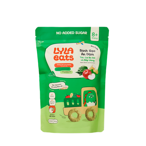 Bánh Gạo Ăn Dặm 8m+                                  Táo + Cải Bó Xôi + Bắp