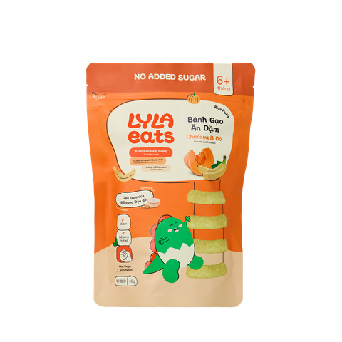 Bánh Gạo Ăn Dặm 6m+                      Chuối + Bí Đỏ