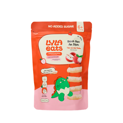 Bánh Gạo Ăn Dặm 6m+                     Táo + Vải Thiều