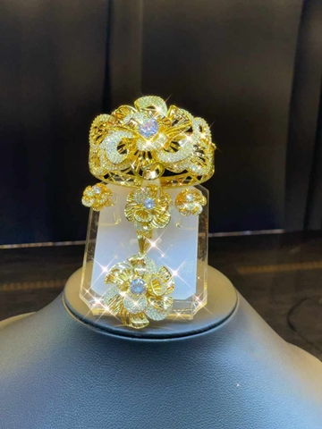 Bộ Trang Sức 4 Món Xi Vàng Đính Đá Cao Cấp