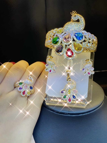 Bộ Trang Sức 4 Món Xi Vàng Đính Đá Cao Cấp