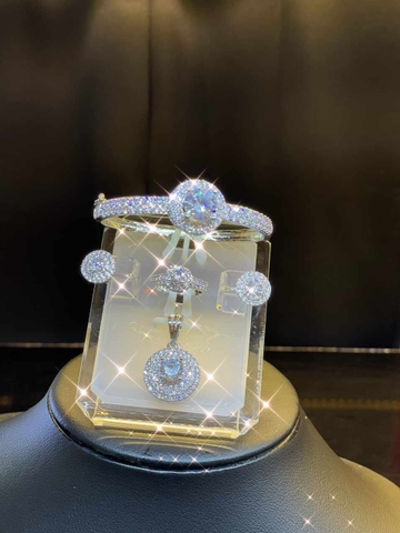 Bộ Trang Sức 4 Món Xi Vàng Đính Đá Cao Cấp