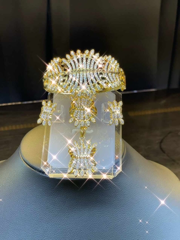 Bộ Trang Sức 4 Món Xi Vàng Đính Đá Cao Cấp