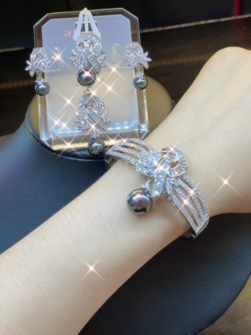 Bộ Trang Sức 4 Món Xi Vàng Đính Đá Cao Cấp