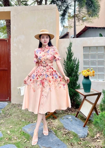 Đầm Sơ Mi Hoa Hồng QC CC