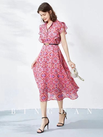 Đầm Qc Sơ Mi Tay Bèo