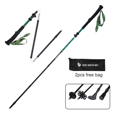 Gậy chạy địa hình Hợp Kim Nhôm Map Brother có thể điều chỉnh được 110cm-130cm