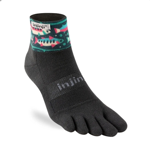 Tất xỏ ngón chạy bộ Inijinji Artist Designed Trail Midweight Mini - Crew
