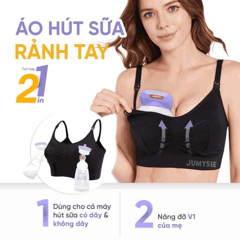 Áo hút sữa rảnh tay Jumysie - Tích hợp 2in1
