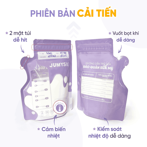 [Mới] Túi Trữ Sữa Cảm Biến Nhiệt Jumysie 240ml