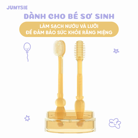 Rơ Lưỡi Và Bàn Chải Silicone Jumysie - An toàn cho bé