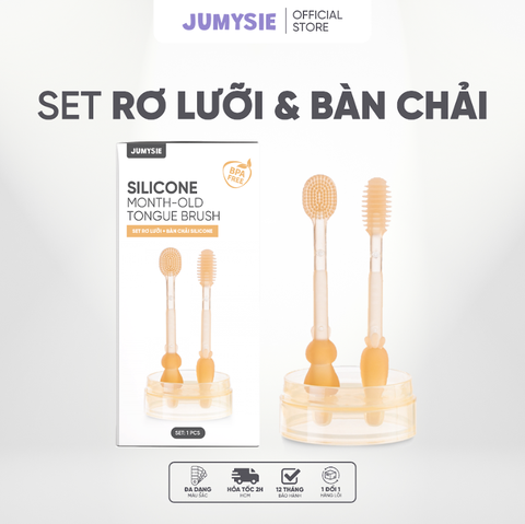 Rơ Lưỡi Và Bàn Chải Silicone Jumysie - An toàn cho bé